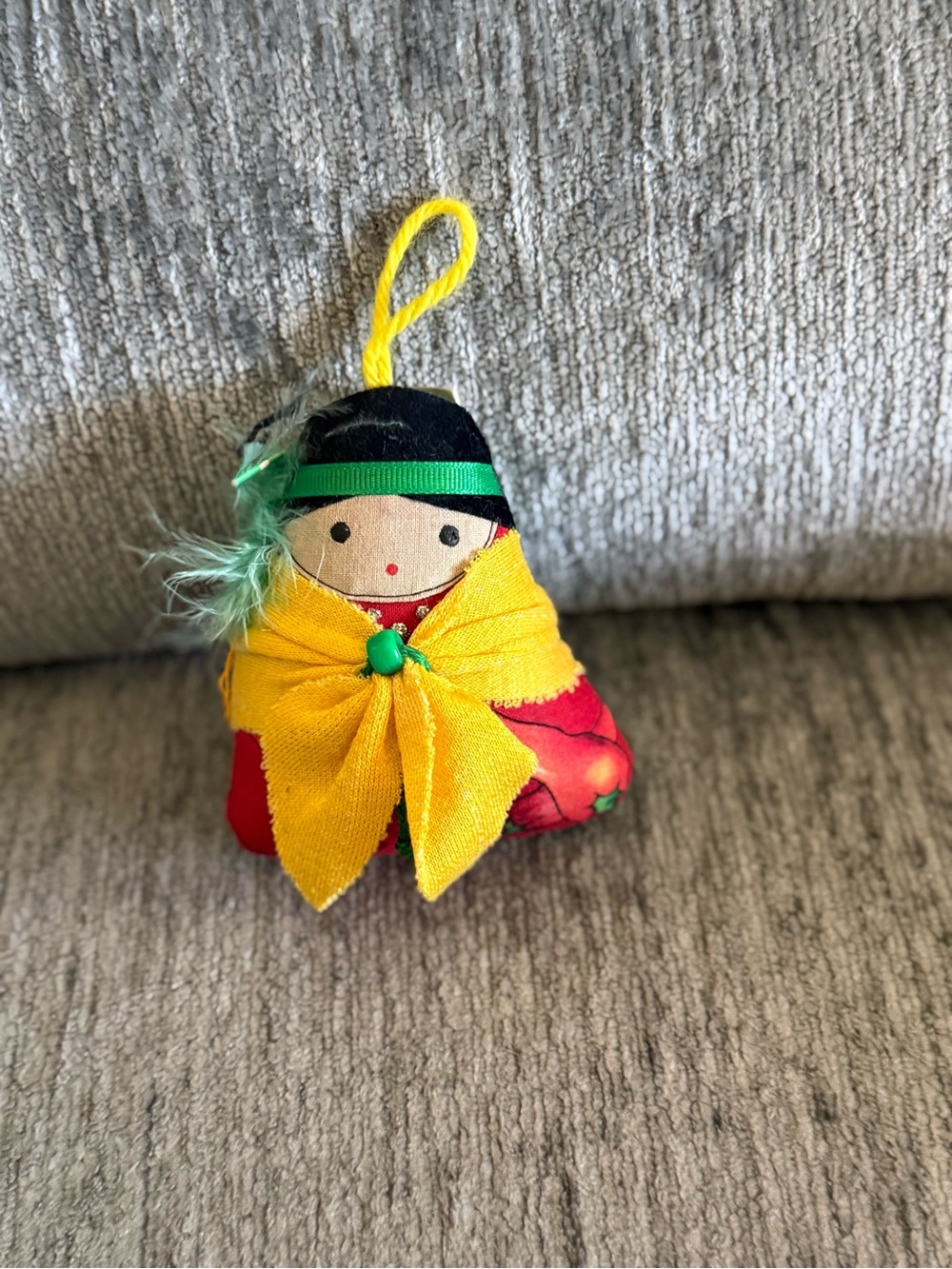 Vintage "Wini" pillow doll ornament handmade by Sue Malinsk. SW/Native American